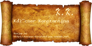 Kácser Konstantina névjegykártya